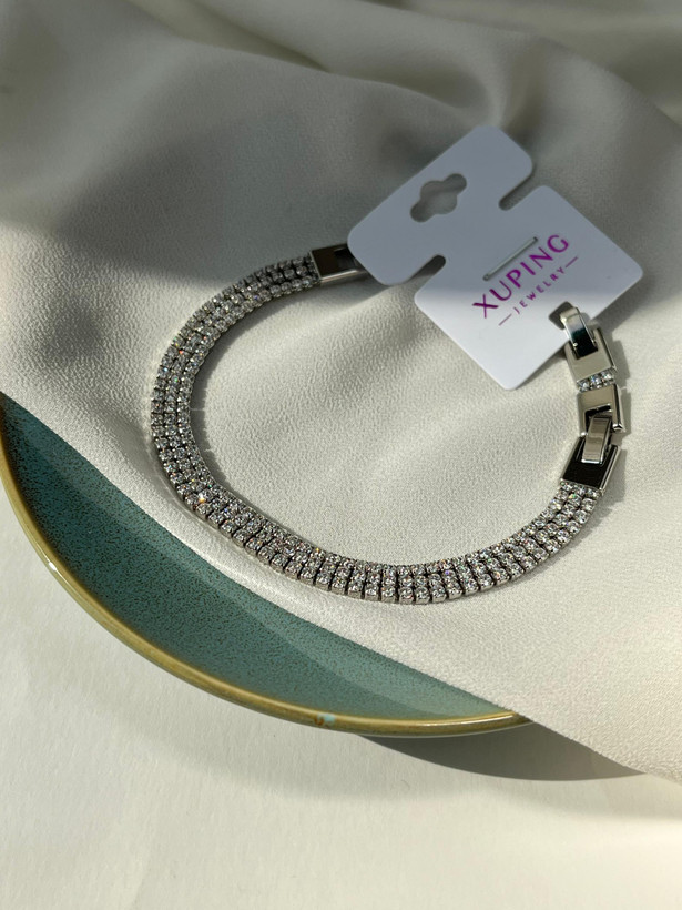 دستبند زنانه تنیسی سه لاین ژوپینگ ضدحساسیت