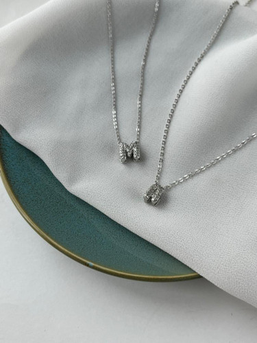 پلاک گردن حروف جواهری نگین سواروسکی