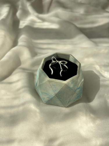 انگشتر فری سایز آبکاری نقره زنانه مدل پاپیون