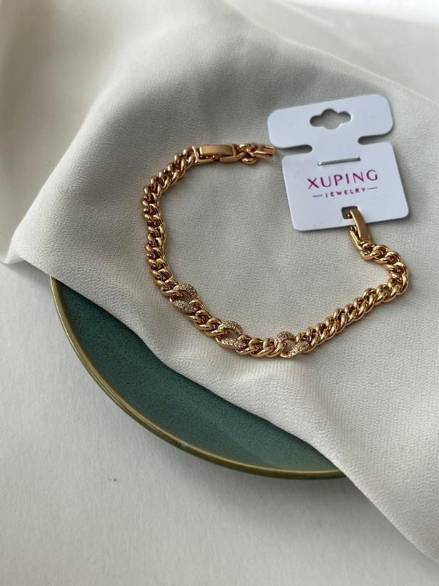 دستبند زنانه مدل کارتیه نگین دار از برند ژوپینگ